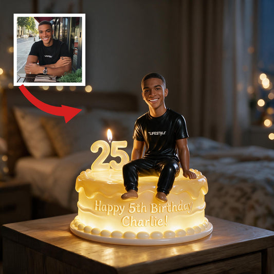 Lampe de Nuit LED Acrylique Personnalisée pour 21e Anniversaire - Cadeau pour Lui