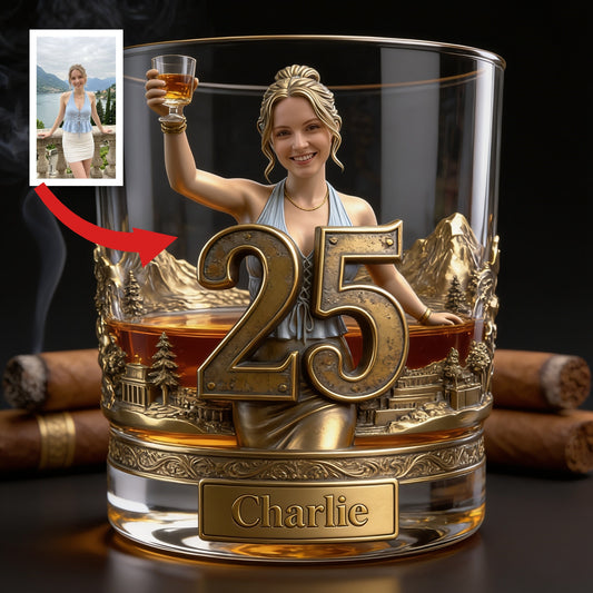 Verre à Whisky Personnalisé pour Femme - 25ème Anniversaire