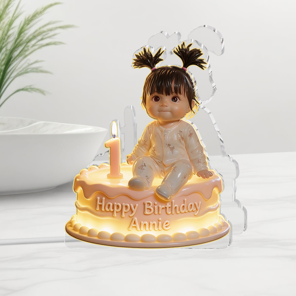 Personalized 50th Birthday Middle-Aged Woman Acrylic LED Night Light Keepsake Gift