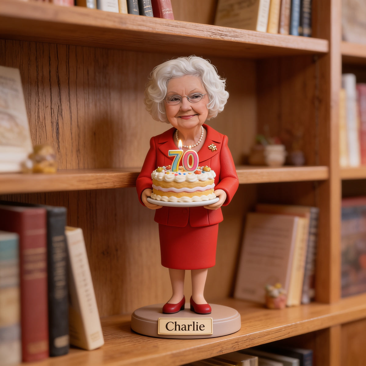 Personalized 70th Birthday Older Woman Custom Shaped Acrylic Plaque Gift for Grandma Mom Wife