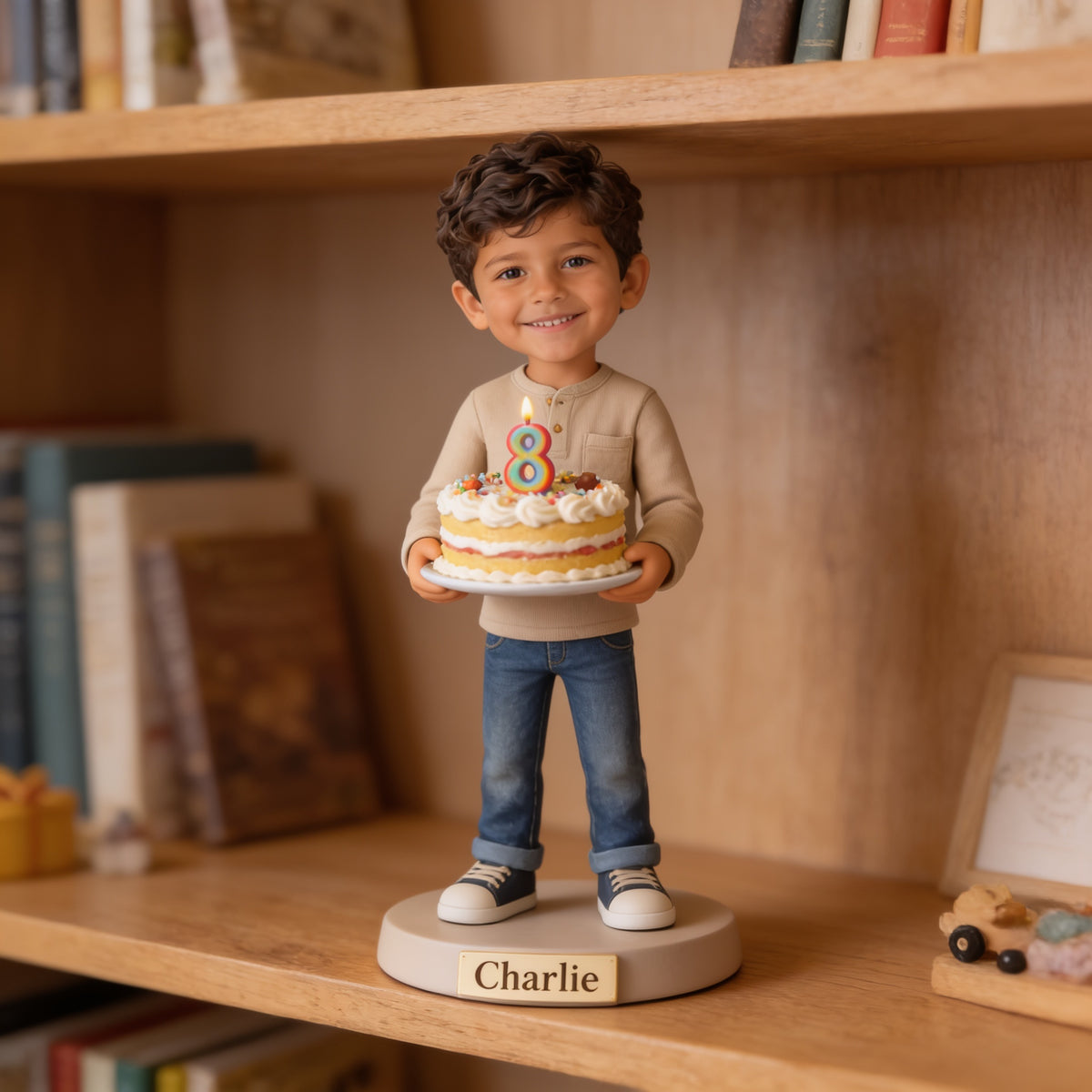 Personalized 8th Birthday Latino Little Boy Custom Shaped Acrylic Plaque Son Grandson Nephew Gift