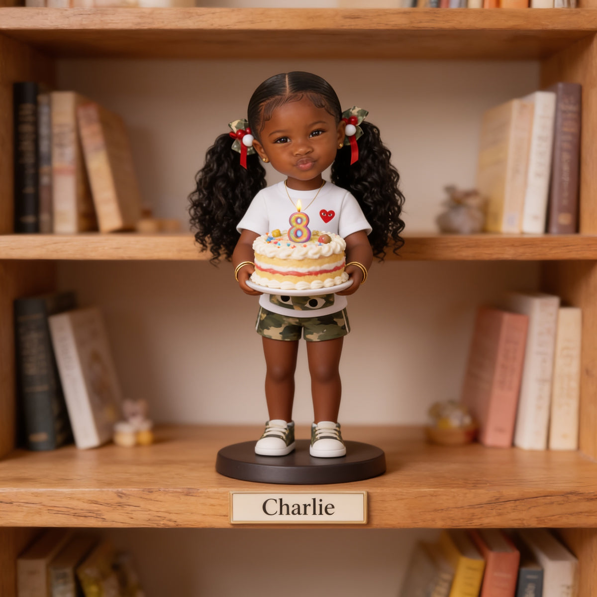 Plaque Acrylique Personnalisée pour le 8ème Anniversaire d'une Petite Fille Noire