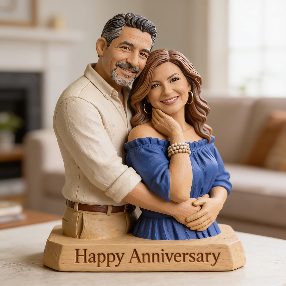 Custom Photo 30th Anniversary Middle-Aged Latino Couple 1996 Custom Shaped Acrylic Plaque