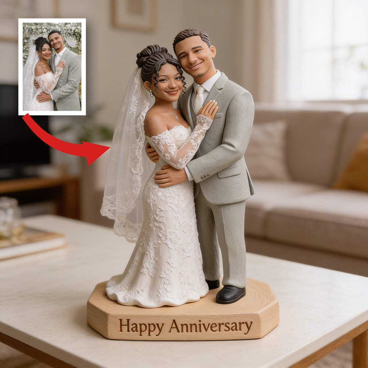 Custom Photo 10th Wedding Anniversary 2016 Latino Couple Custom Shaped Acrylic Plaque