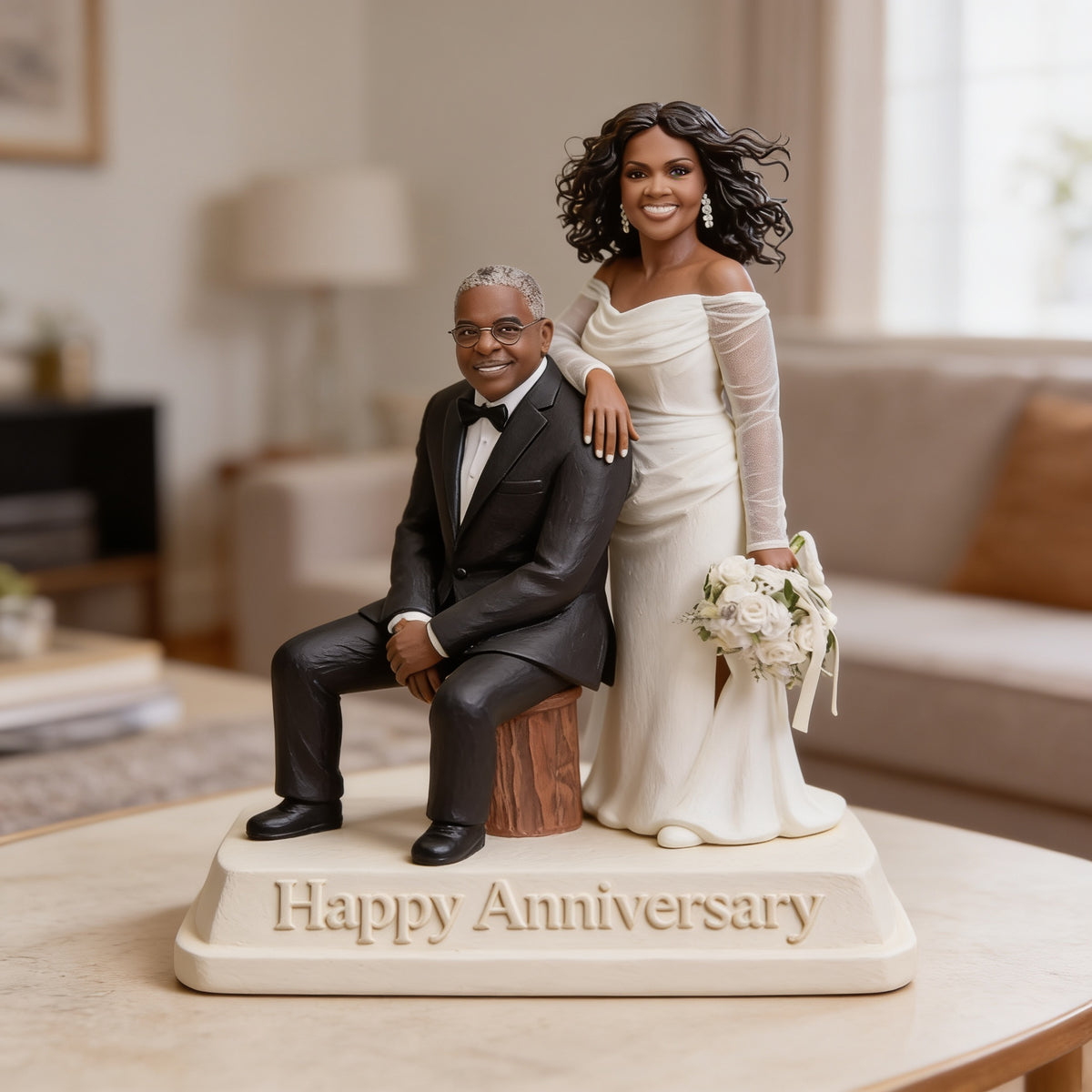 Custom Photo 20th Wedding Anniversary Middle-Aged Black Couple 2006 Acrylic Plaque Gift
