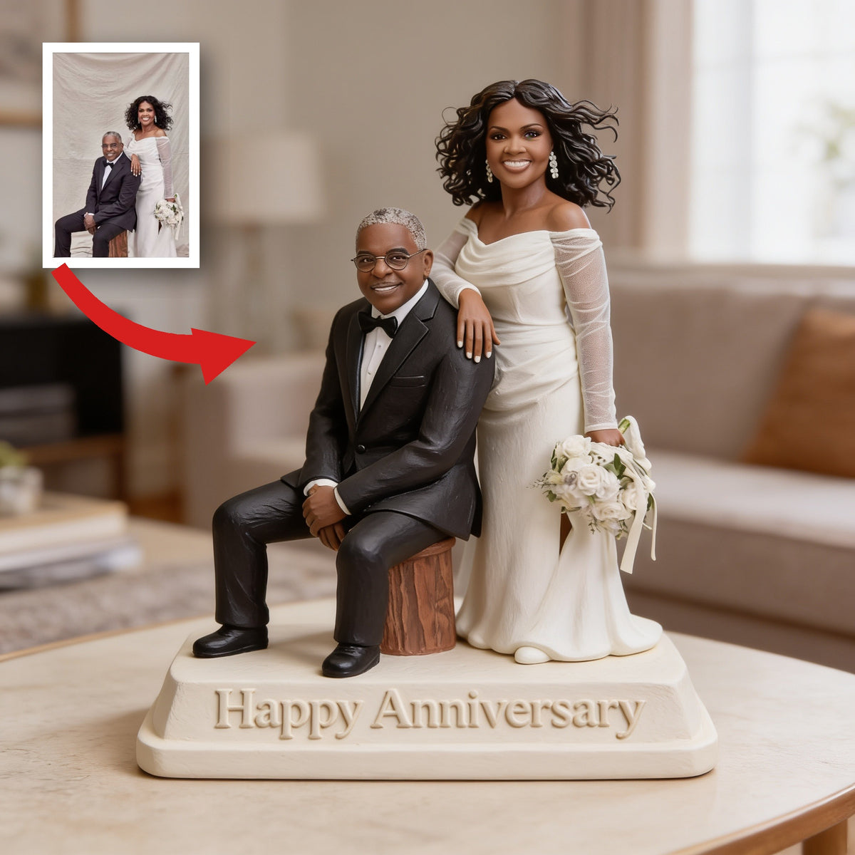 Custom Photo 20th Wedding Anniversary Middle-Aged Black Couple 2006 Acrylic Plaque Gift