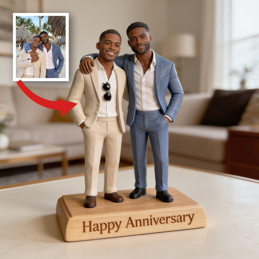Plaque Acrylique Personnalisée LGBT Anniversaire Couple Noir