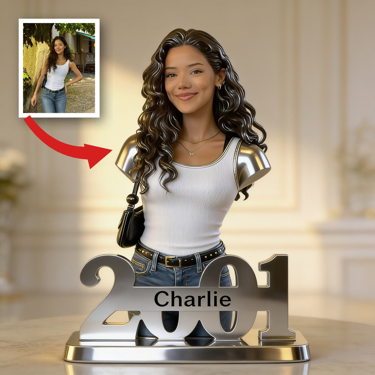 Personalisierte 21. Geburtstagsgeschenk für Latina-Frauen in Acrylform