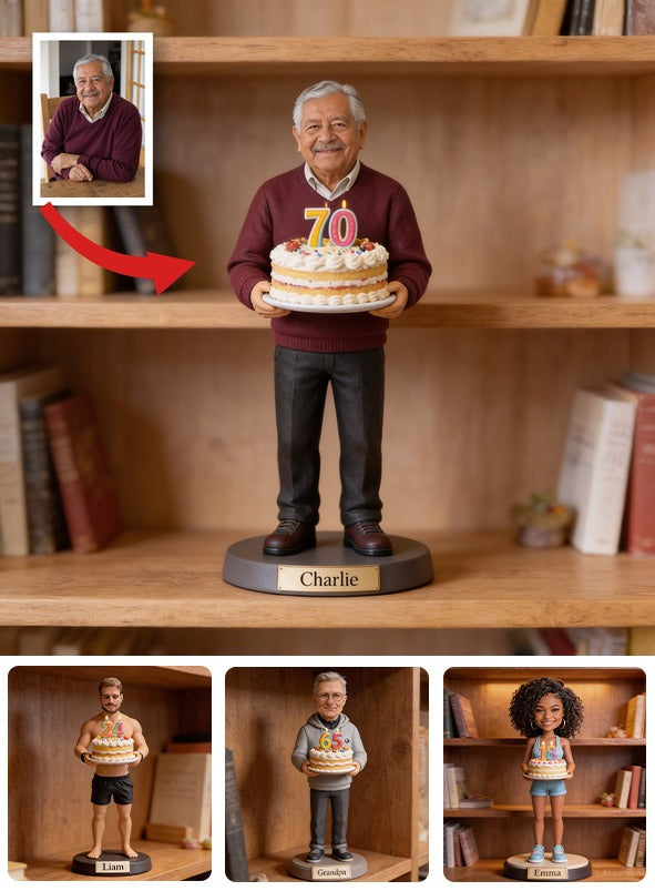 Personalized 70th Birthday Older Latino Man Custom Shaped Acrylic Plaque Gift for Dad Grandpa