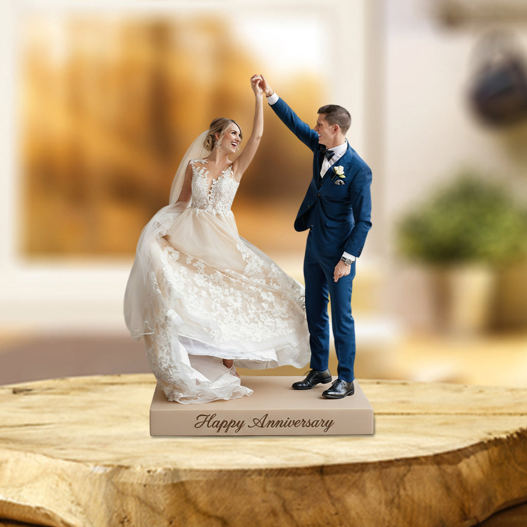 Custom Photo 30th Anniversary Middle-Aged Latino Couple 1996 Custom Shaped Acrylic Plaque