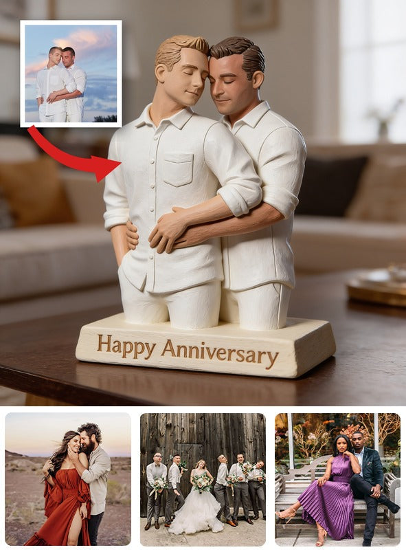 Custom Photo LGBT Anniversary Gay Couple Custom Shaped Acrylic Plaque