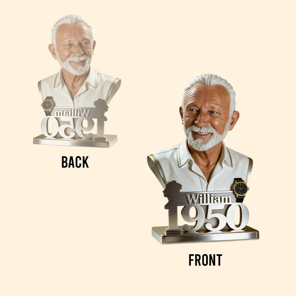 Personalized 70th Birthday Older Man Custom Shaped Acrylic Plaque Gift for Dad Grandpa