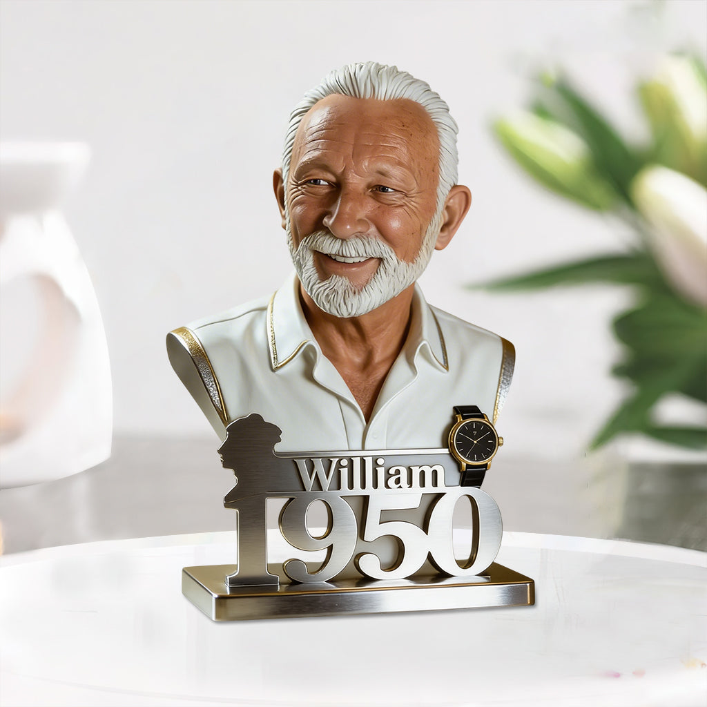 Personalized 70th Birthday Older Latino Man Custom Shaped Acrylic Plaque Gift