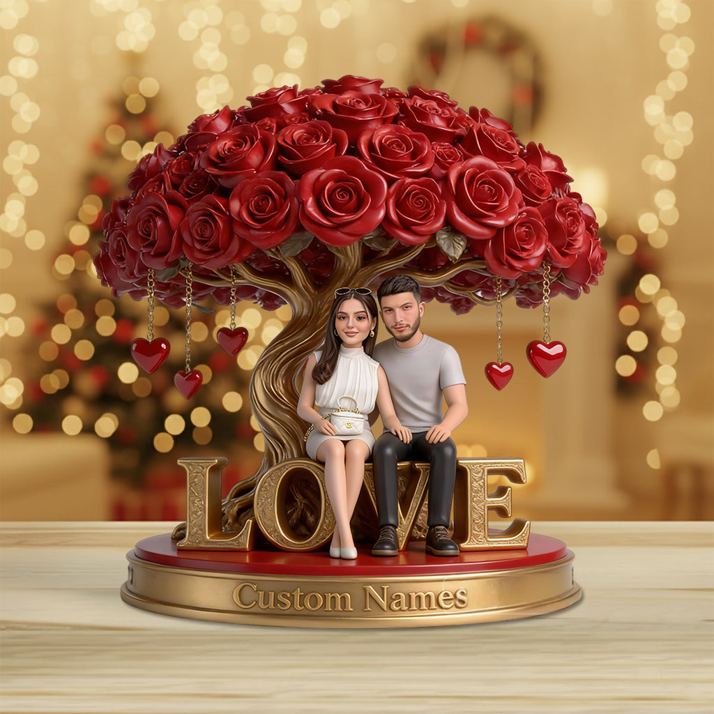Custom Photo Middle-Aged Latino Couple Custom Shaped Acrylic Plaque, Couple Keepsake Gift