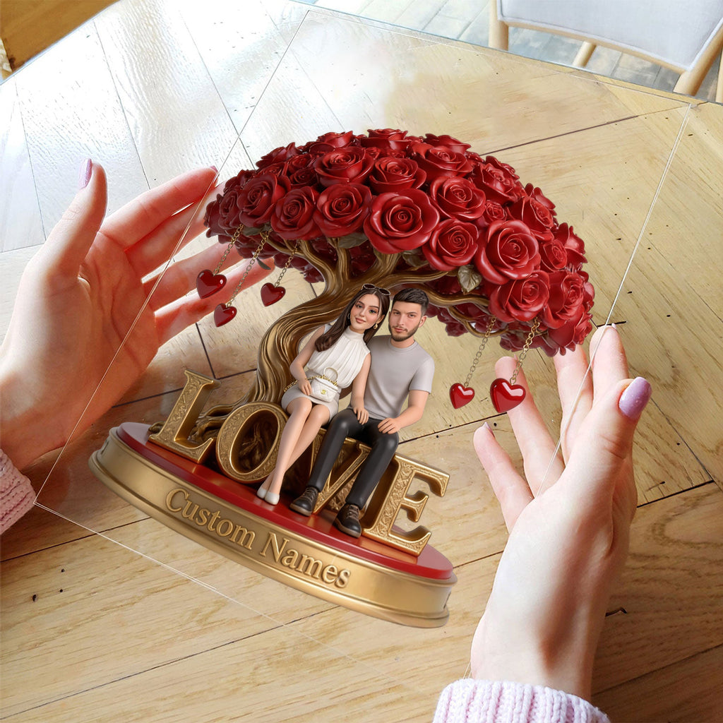 Custom Photo Couple Husband Wife Shaped Acrylic Plaque Romantic Keepsake