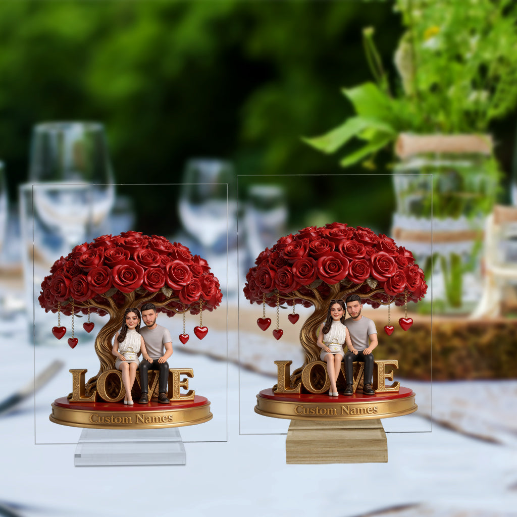 Custom Photo Couple Husband Wife Shaped Acrylic Plaque Romantic Keepsake