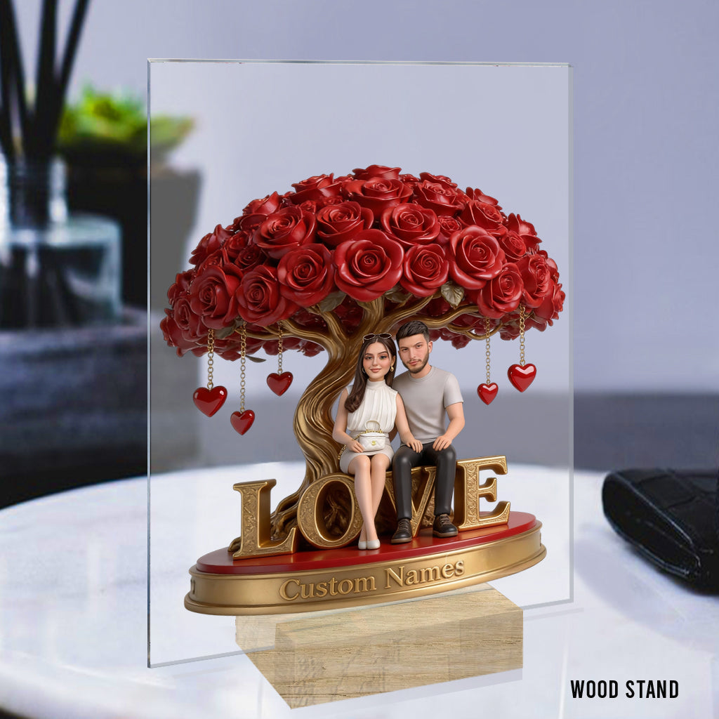 Custom Photo Couple Husband Wife Shaped Acrylic Plaque Romantic Keepsake