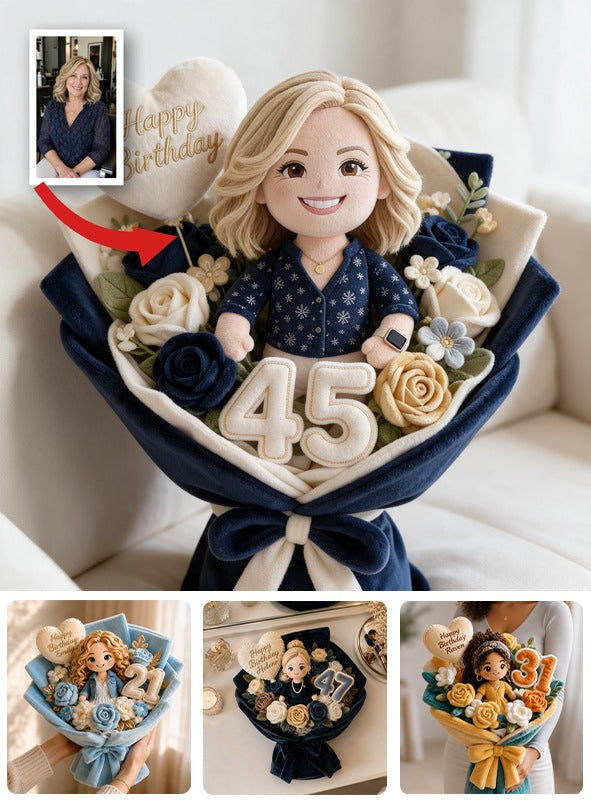 Personalized 45th Birthday Middle-Aged Woman Faux Fur Pillow Gift