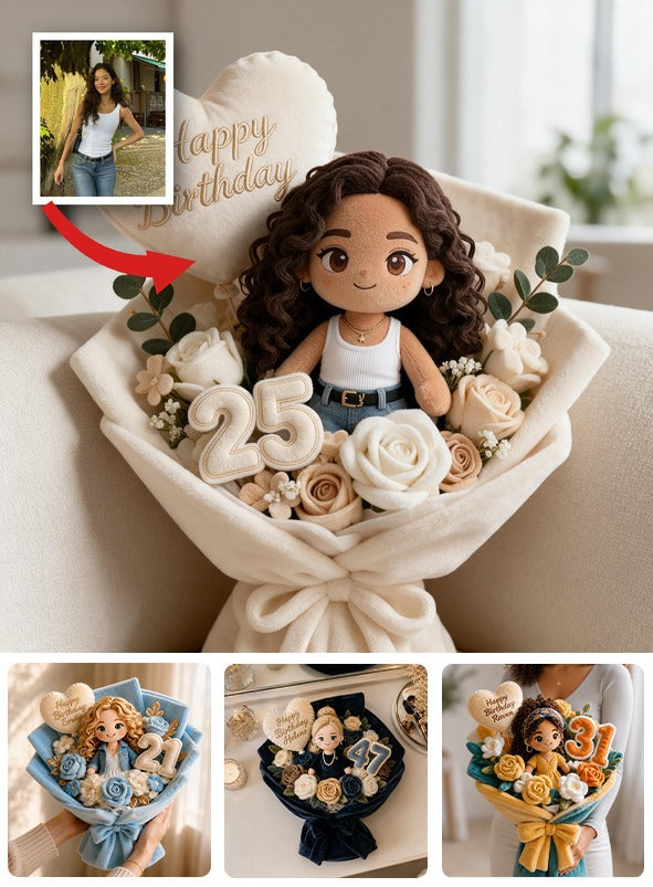 Coussin Bouquet Personnalisé pour le 25ème Anniversaire Femme Latina