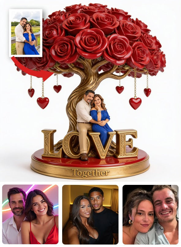 Personalized Middle-Aged Latino Couple Custom Shaped Acrylic Plaque Love Keepsake