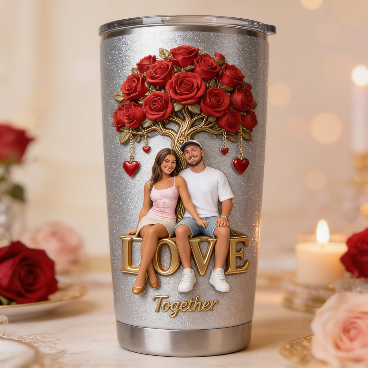 Personalized Latino Couple Tumbler, Husband Wife Romantic Gift