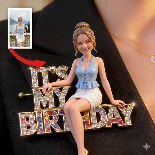 Épinglette Photo Personnalisée 21e Anniversaire Femme Cadeau pour Épouse Copine Fille