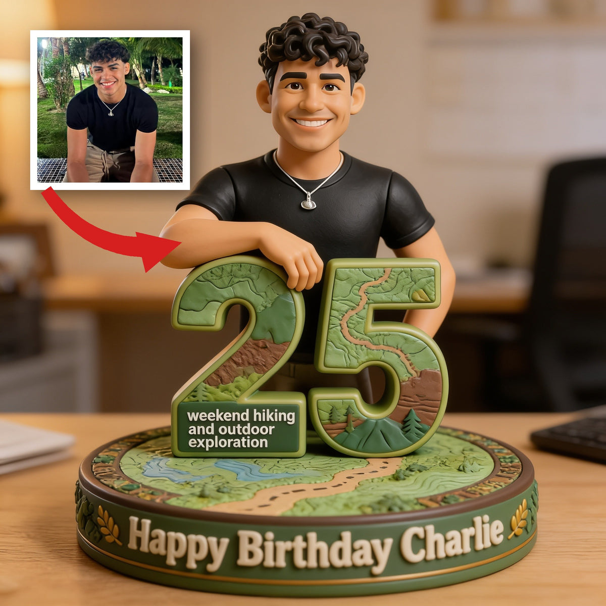 Personalized 25th Birthday Latino Man 3D Figurine Gift for Him