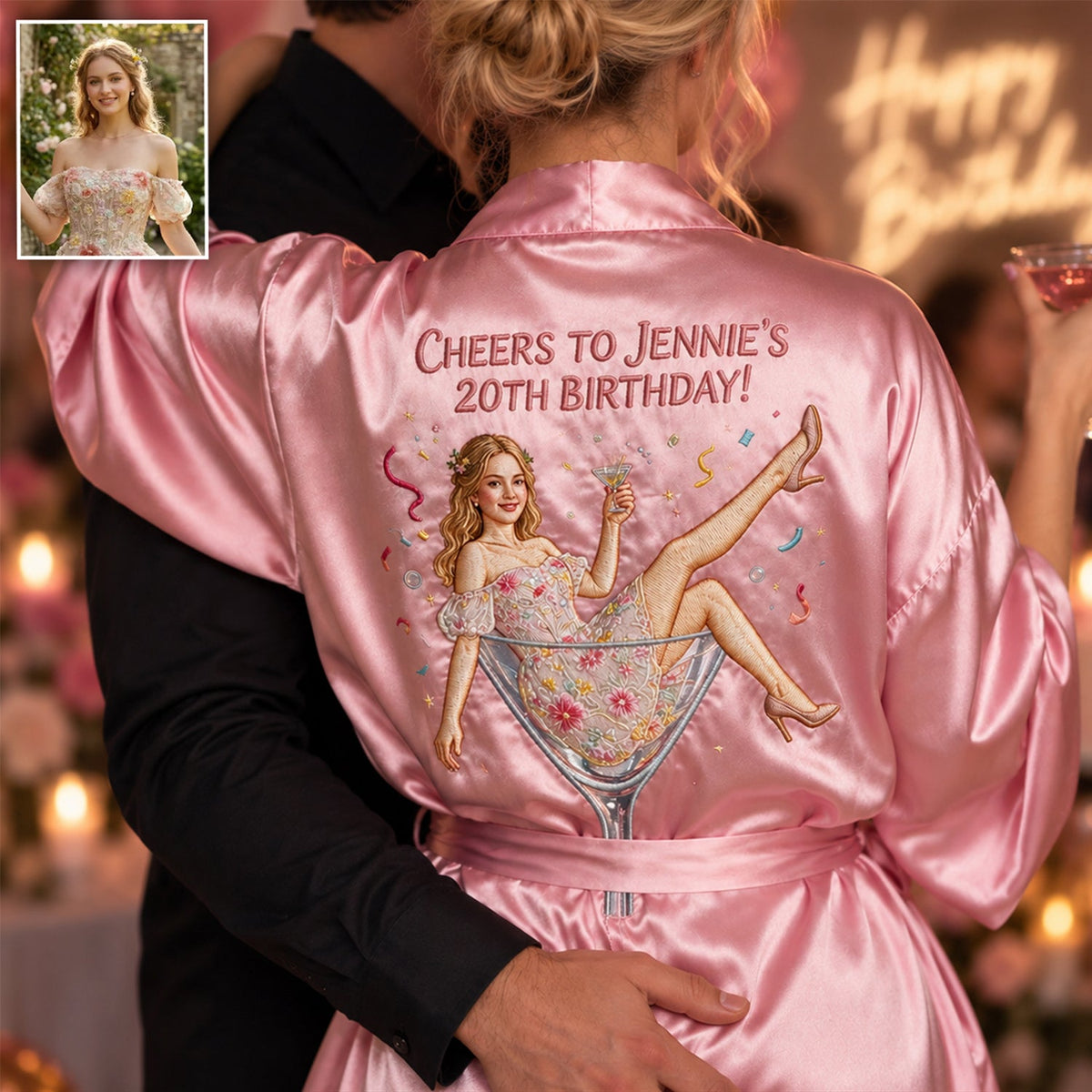 Personalized 45th Birthday Middle-Aged Woman Satin Robe Birthday Gift for Her