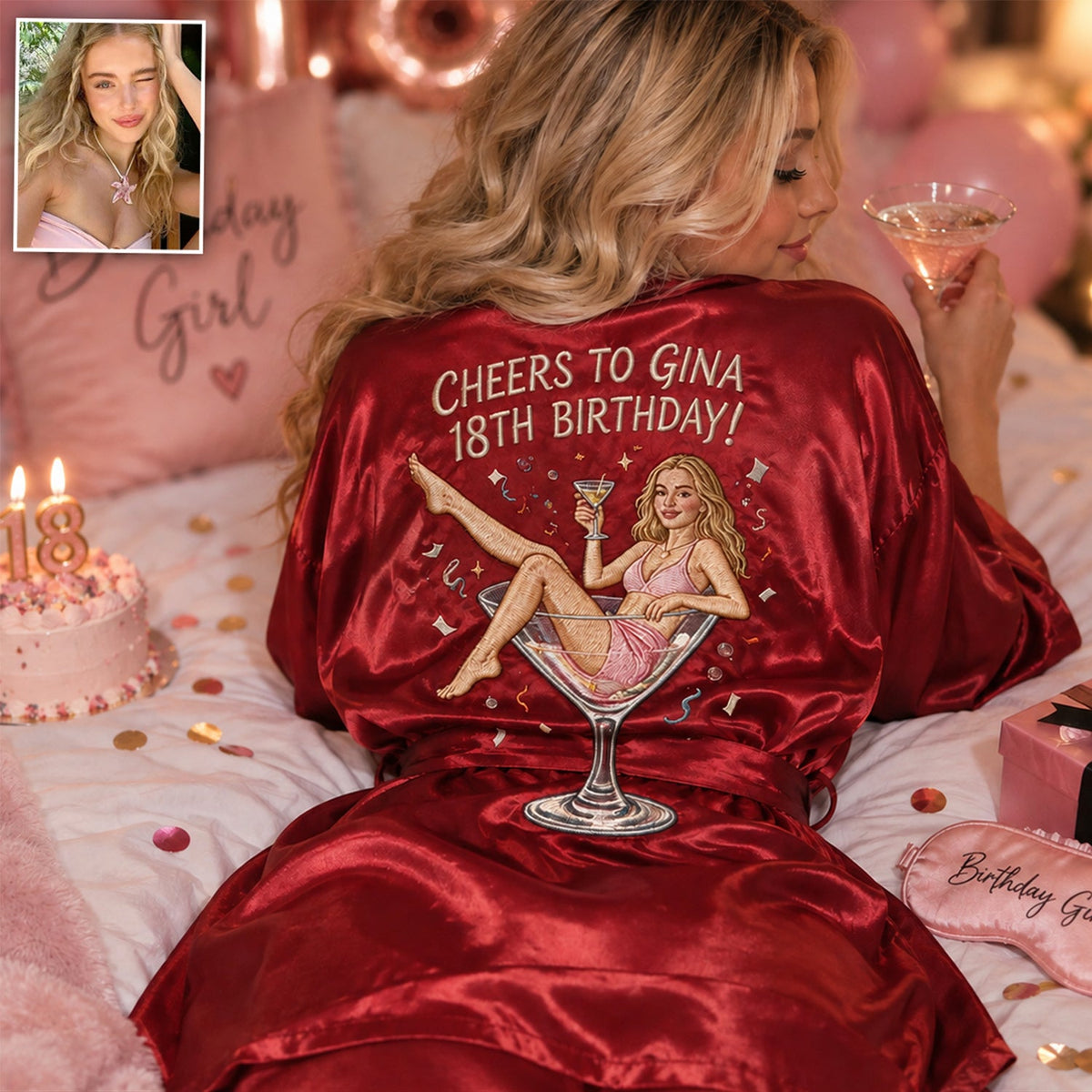 Personalized 45th Birthday Middle-Aged Woman Satin Robe Birthday Gift for Her