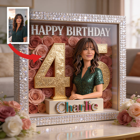 Plaque en acrylique personnalisée pour le 45e anniversaire d'une femme latina