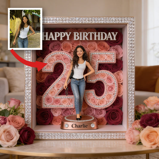 Plaque Acrylique Personnalisée pour le 25ème Anniversaire d'une Femme Latina