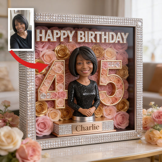 Plaque Acrylique Personnalisée pour le 45ème Anniversaire Femme Noire