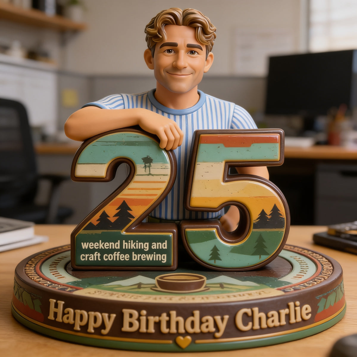 Personalized 21th Birthday Latino Man 3D Figurine Gift for Husband Boyfriend Son