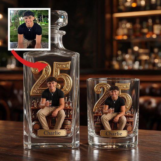 Coffret de Décanteur de Whisky Personnalisé pour un 21e Anniversaire