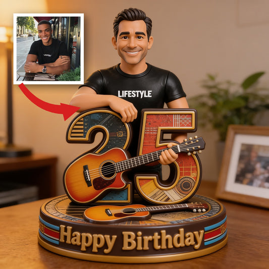 Cadeau personnalisé pour le 21e anniversaire homme noir figurine 3D pour mari, petit ami, fils