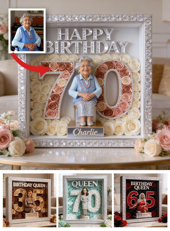 Personalized 70th Birthday Older Latina Woman Custom Shaped Acrylic Plaque