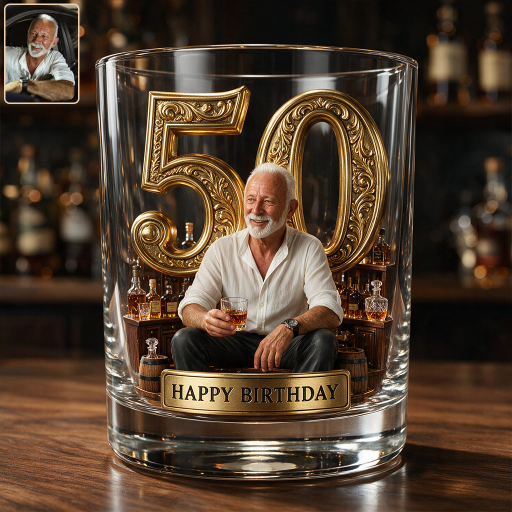 Personalized 45th Birthday Middle-Aged Man Whiskey Decanter Set Gift for Dad Husband