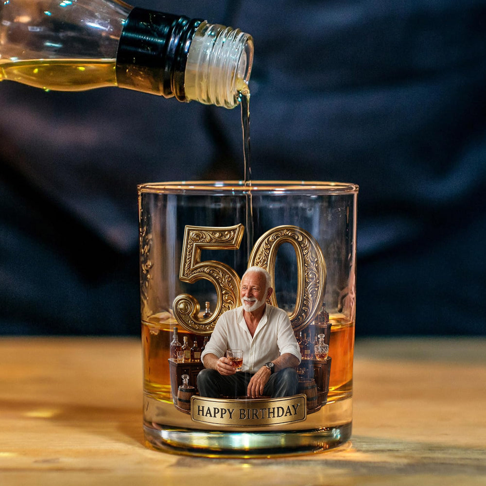 Personalized 70th Birthday Older Latino Man Whiskey Decanter Set, Gift for Dad Husband Grandpa