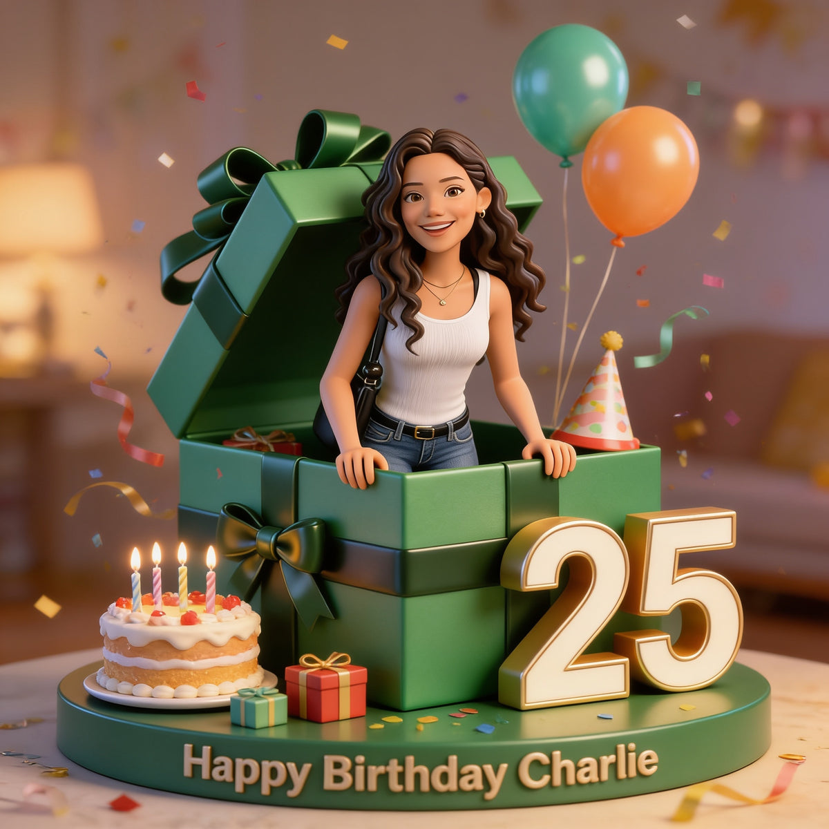 Personalized 25th Birthday Latina Woman Custom Shaped Acrylic Plaque Gift For Her