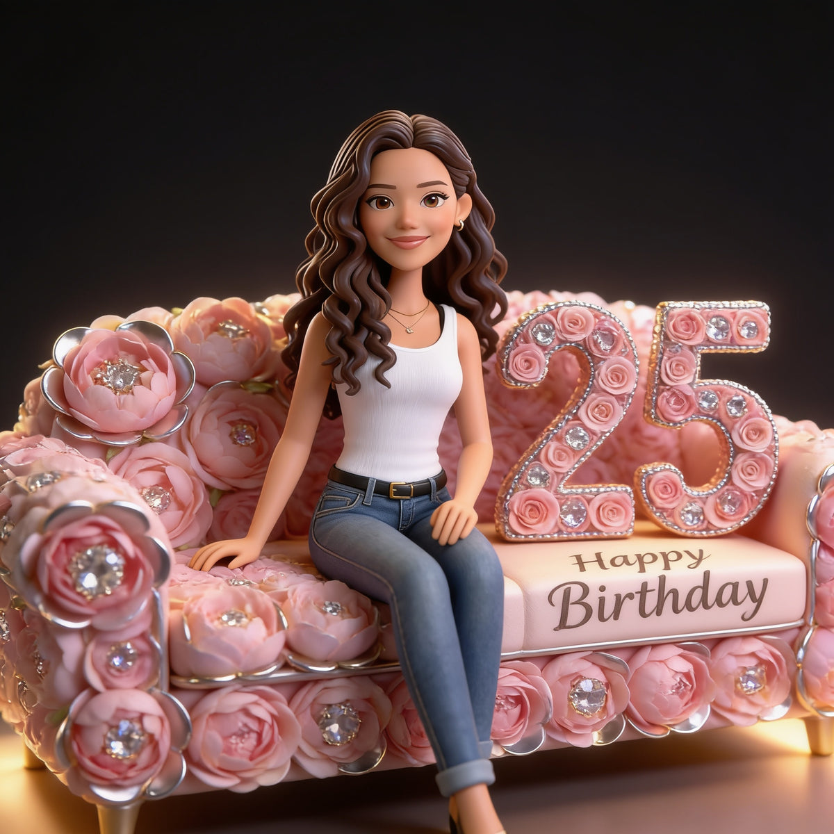 Personalized 25th Birthday Latina Woman Custom Shaped Acrylic Plaque Gift for Her