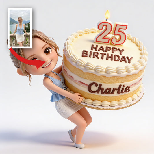 Figurine 3D Femme Anniversaire 25 Ans Personnalisée Cadeau Souvenir