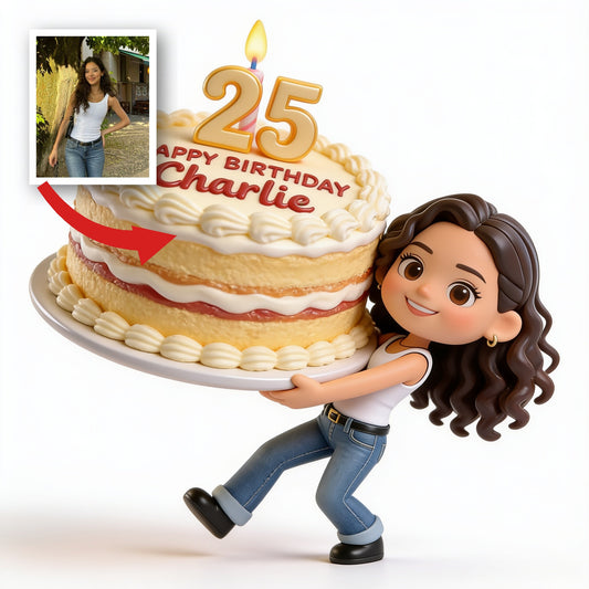 Figurine 3D Personnalisée Femme Latina 25e Anniversaire Cadeau Souvenir