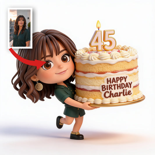 Figurine 3D Personnalisée Femme Latina de 45 Ans - Cadeau Mémorable