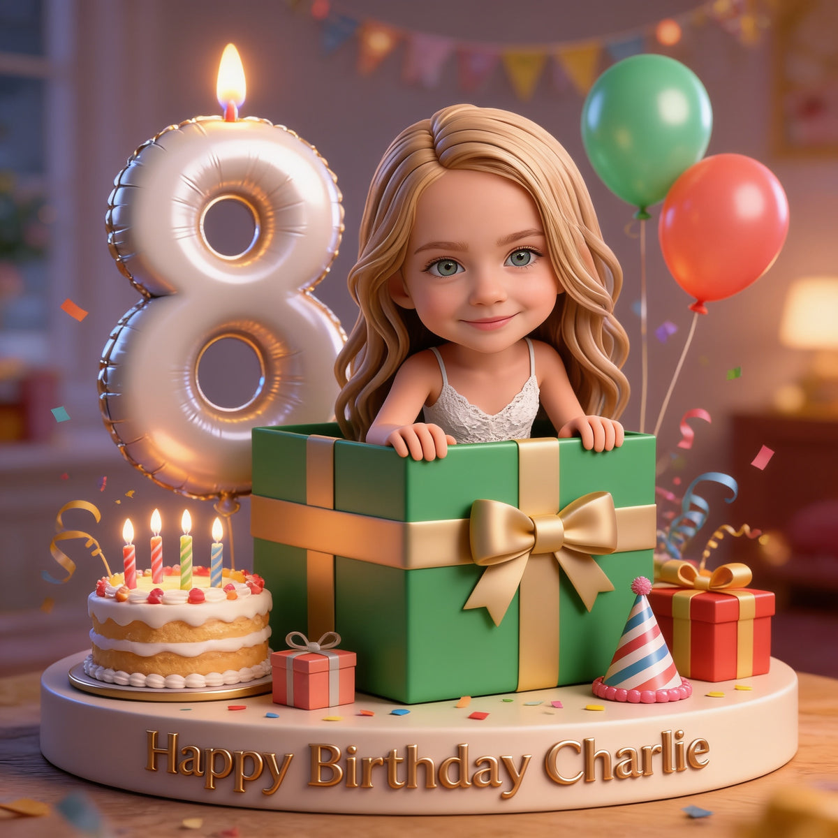 Personalized 8th Birthday Little Girl Custom Acrylic Plaque, Gift for Daughter Granddaughter Niece