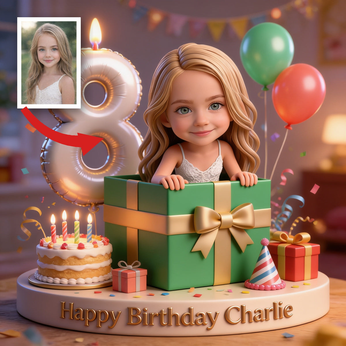 Personalized 8th Birthday Little Girl Custom Acrylic Plaque, Gift for Daughter Granddaughter Niece