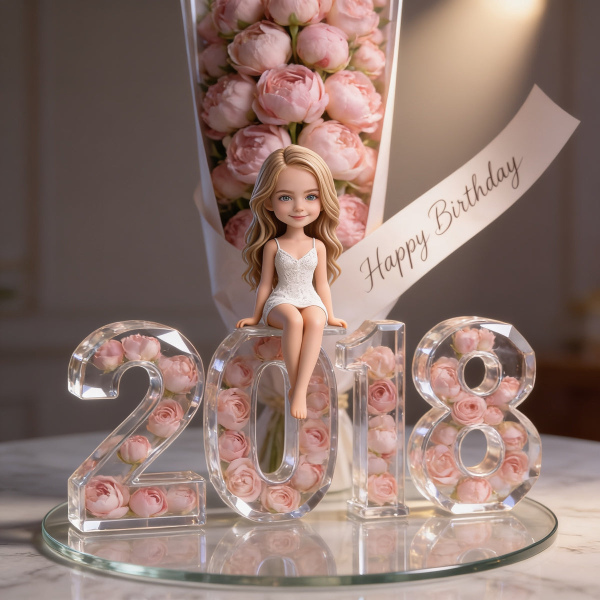 Personalized 18th Birthday Little Girl Custom Acrylic Plaque Gift for Daughter Granddaughter Niece