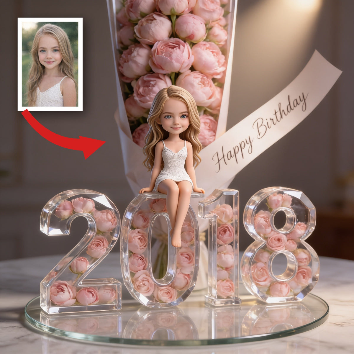 Personalized 18th Birthday Little Girl Custom Acrylic Plaque Gift for Daughter Granddaughter Niece