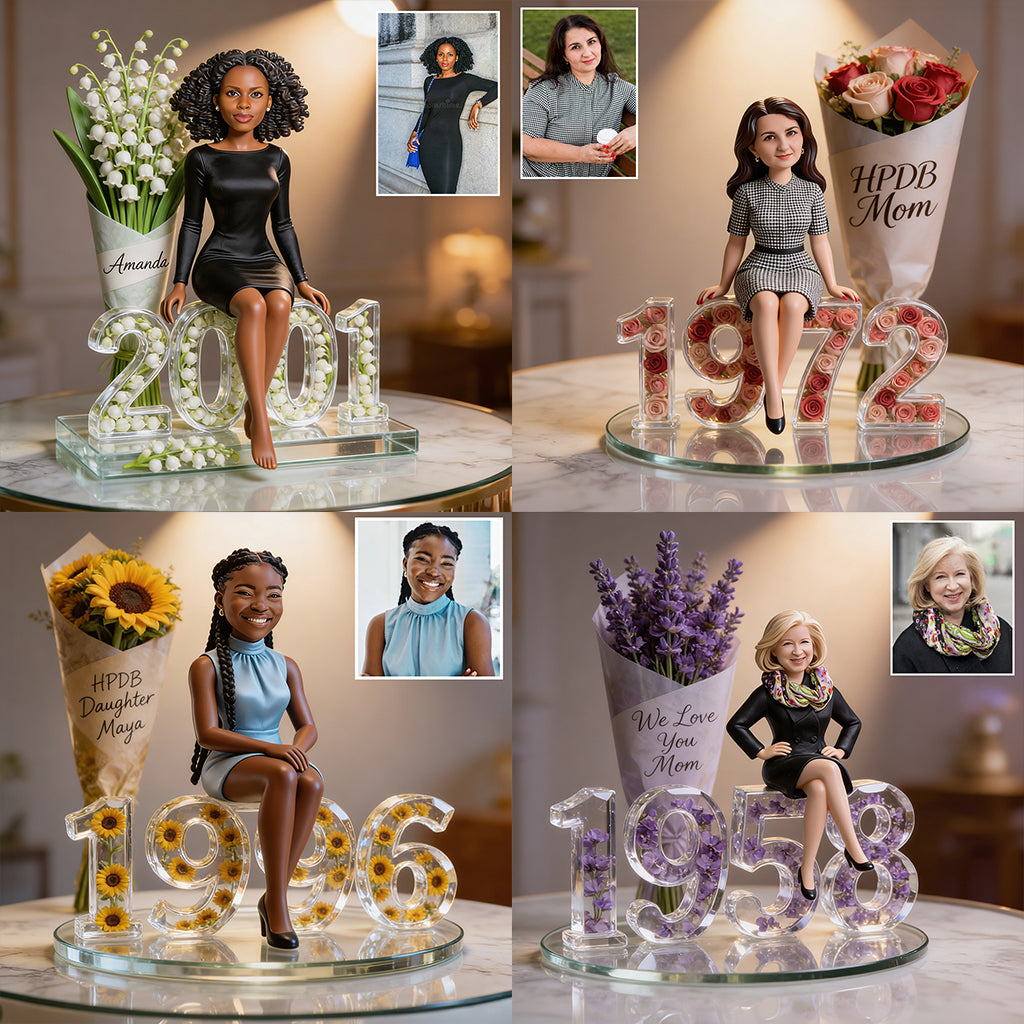 Personalized Birthday Black Little Girl Custom Shaped Acrylic Plaque, Daughter Granddaughter Niece Gift