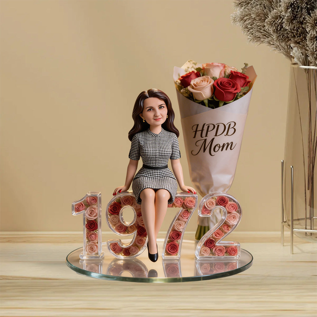 Personalized 70th Birthday Older Woman Custom Shaped Acrylic Plaque Gift For Her