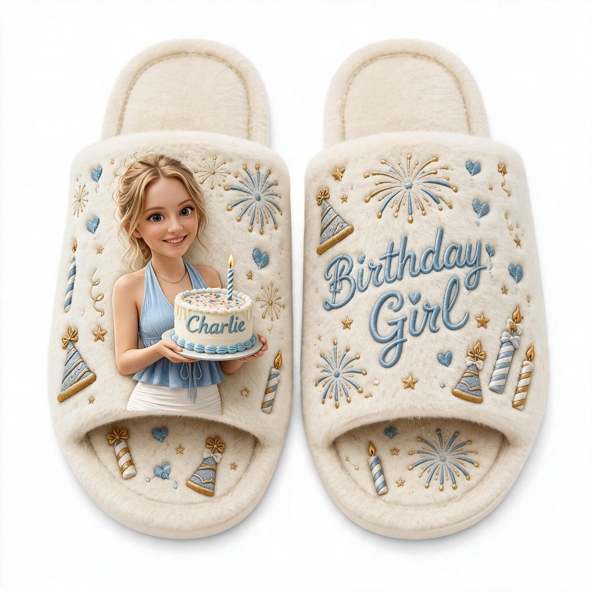 Personalized 21st Birthday Woman Open-Toe Slippers Birthday Gift